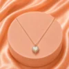 Pearl Heart Crystal Pendant Necklace