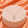 Minimalist Circular Crystal Pendant Necklace